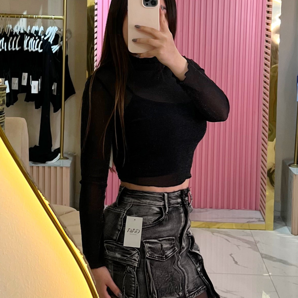 BLUSA MESH CON FORRO